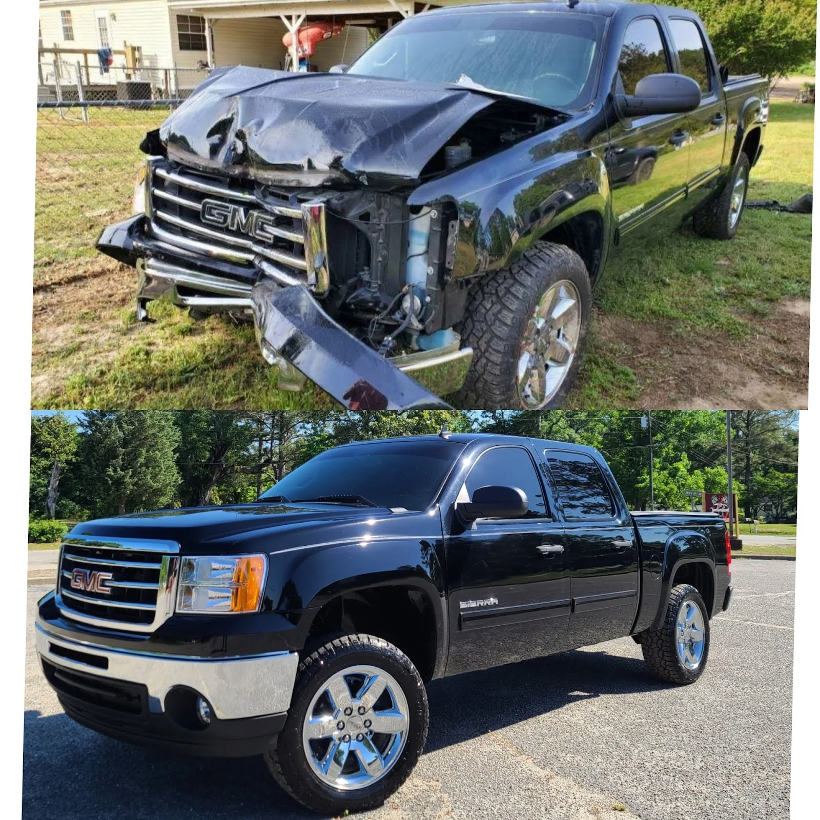 Restored truck outside D&D Auto Repair in Darlington, SC